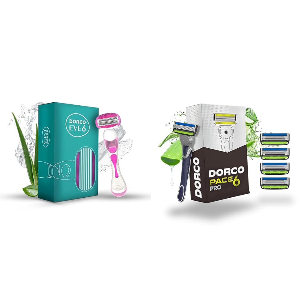 Dorco Eve 6 Women Razor | Six Stainless Steel Blades | Advanced